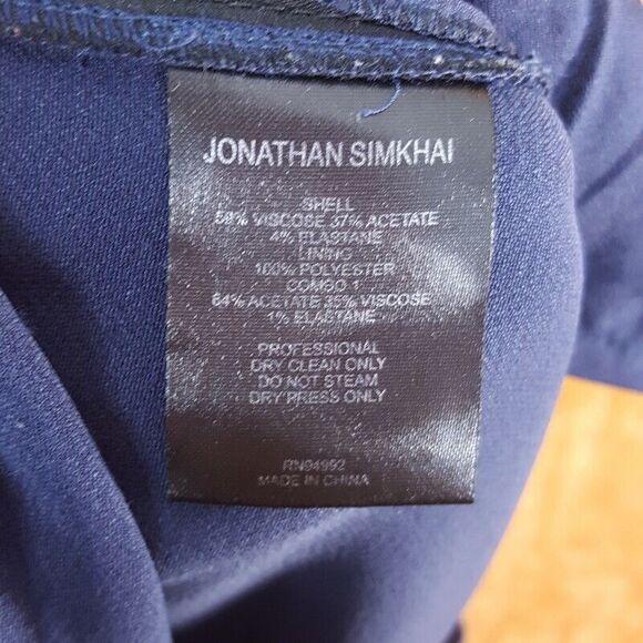 JONATHAN SIMKHAI Womens Pants Size 2 Blue Pull On Slim Leg Gathered Tie Ankle - Picture 9 of 10